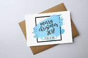 Watercolor Christmas Card Template