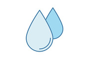 Water drops color icon