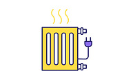 Electric radiator color icon