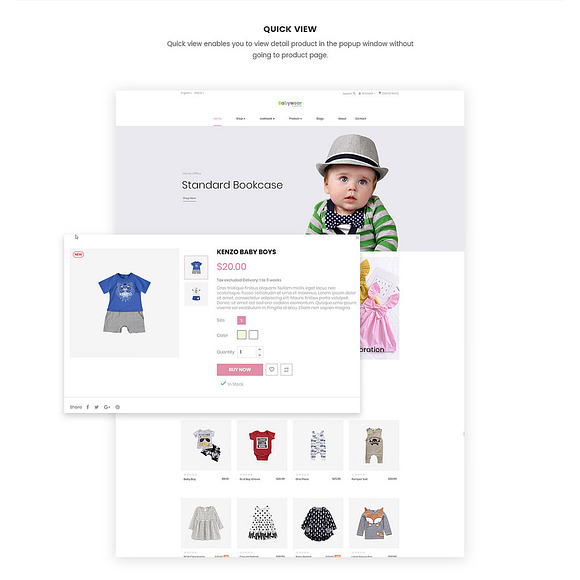 Leo Babywear – Baby and Kids Fashion in Bootstrap Themes - product preview 2