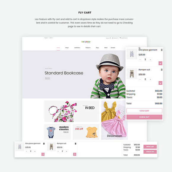 Leo Babywear – Baby and Kids Fashion in Bootstrap Themes - product preview 4