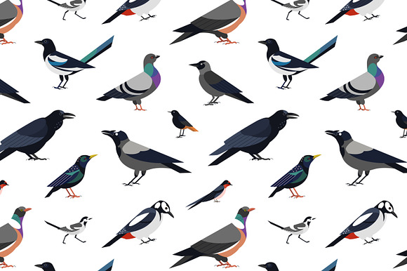 Birds seamless patterns set in Patterns - product preview 3