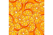 Seamless pattern with oranges.