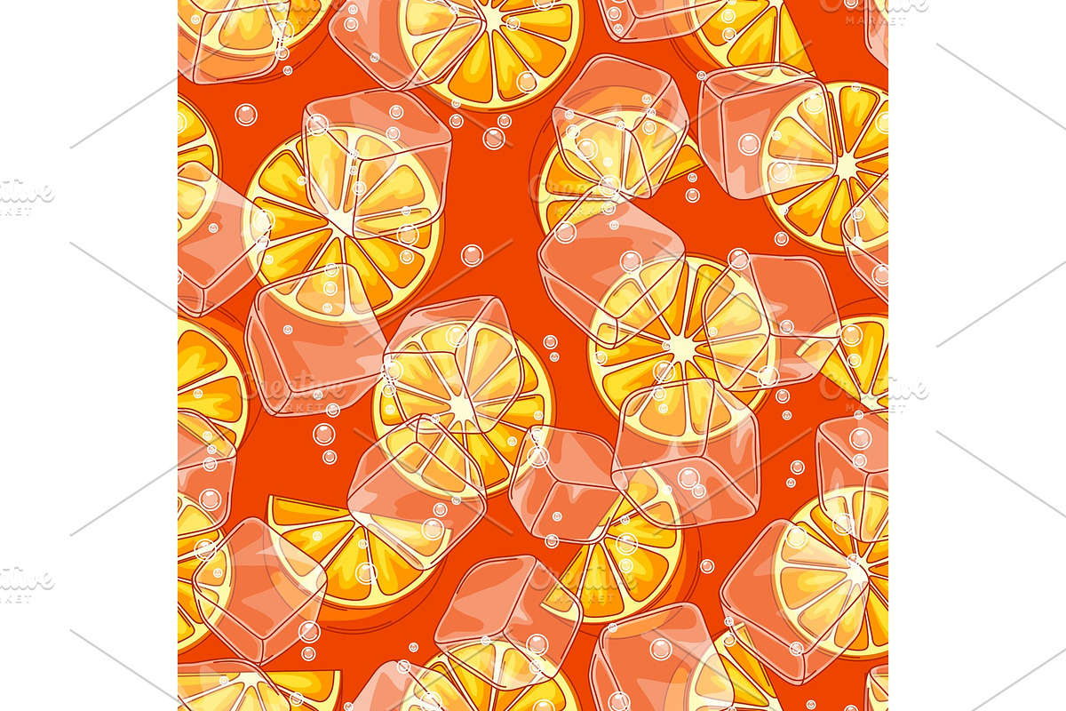 Seamless pattern with oranges. Ice in Patterns - product preview 8