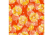 Seamless pattern with oranges. Ice