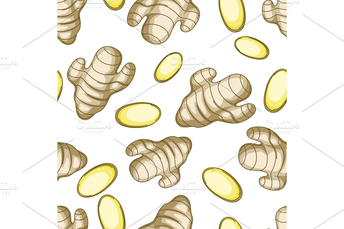 Seamless pattern with ginger. in Patterns - product preview 8