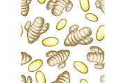 Seamless pattern with ginger.