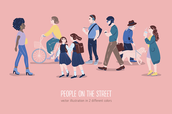 People on the street illustration