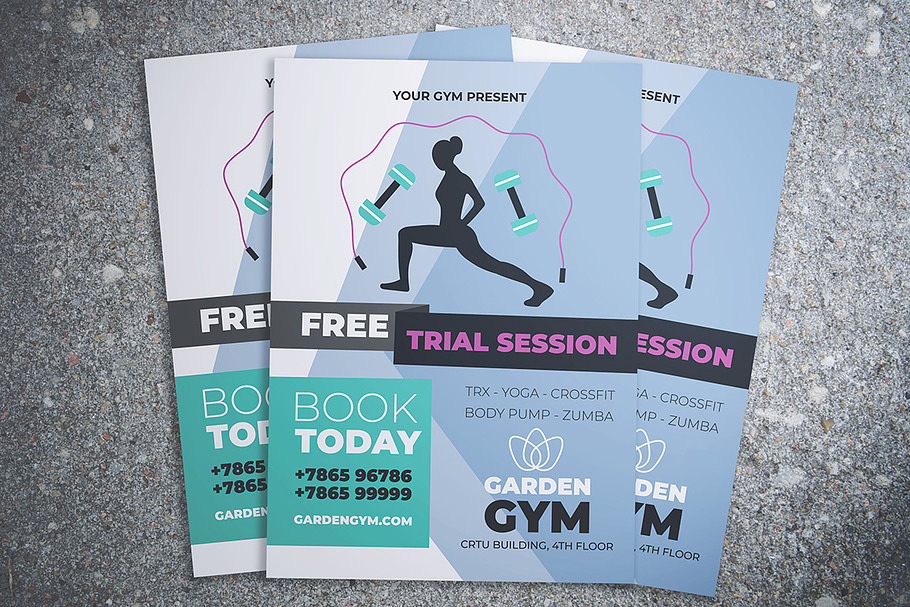 Gym and Fitness Flyer in Flyer Templates - product preview 8