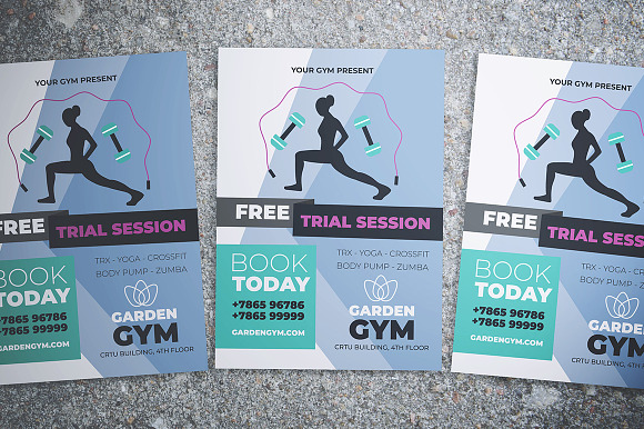 Gym and Fitness Flyer in Flyer Templates - product preview 2