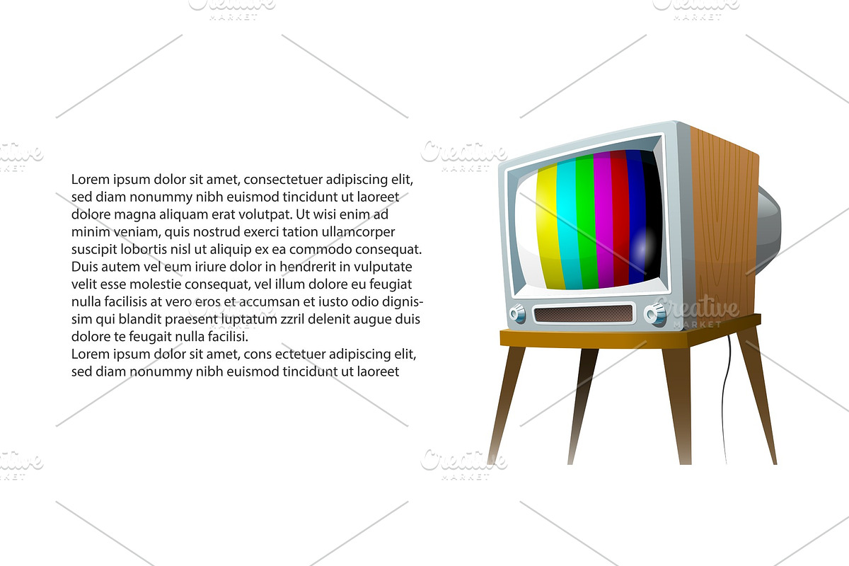 Television set vector illustration in Illustrations - product preview 8