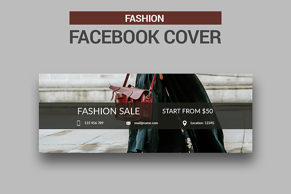 6 Fashion Facebook Covers in Facebook Templates - product preview 2