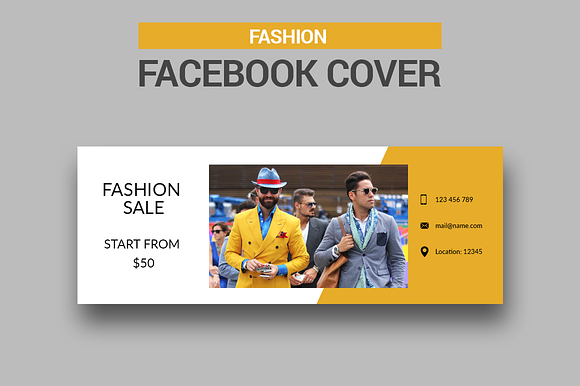 6 Fashion Facebook Covers in Facebook Templates - product preview 5