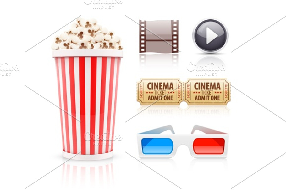 Cinema and movie icons set in Movie Icons - product preview 8