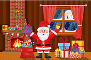 Santa Claus in Christmas room