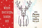 Winter invitation, Fashion deer