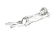 Picture of a naked woman lying in