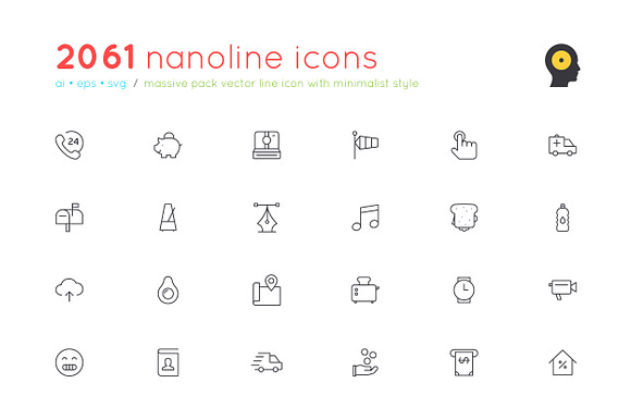 2061 nanoline icons - 70% off in Simple Line Icons - product preview 4