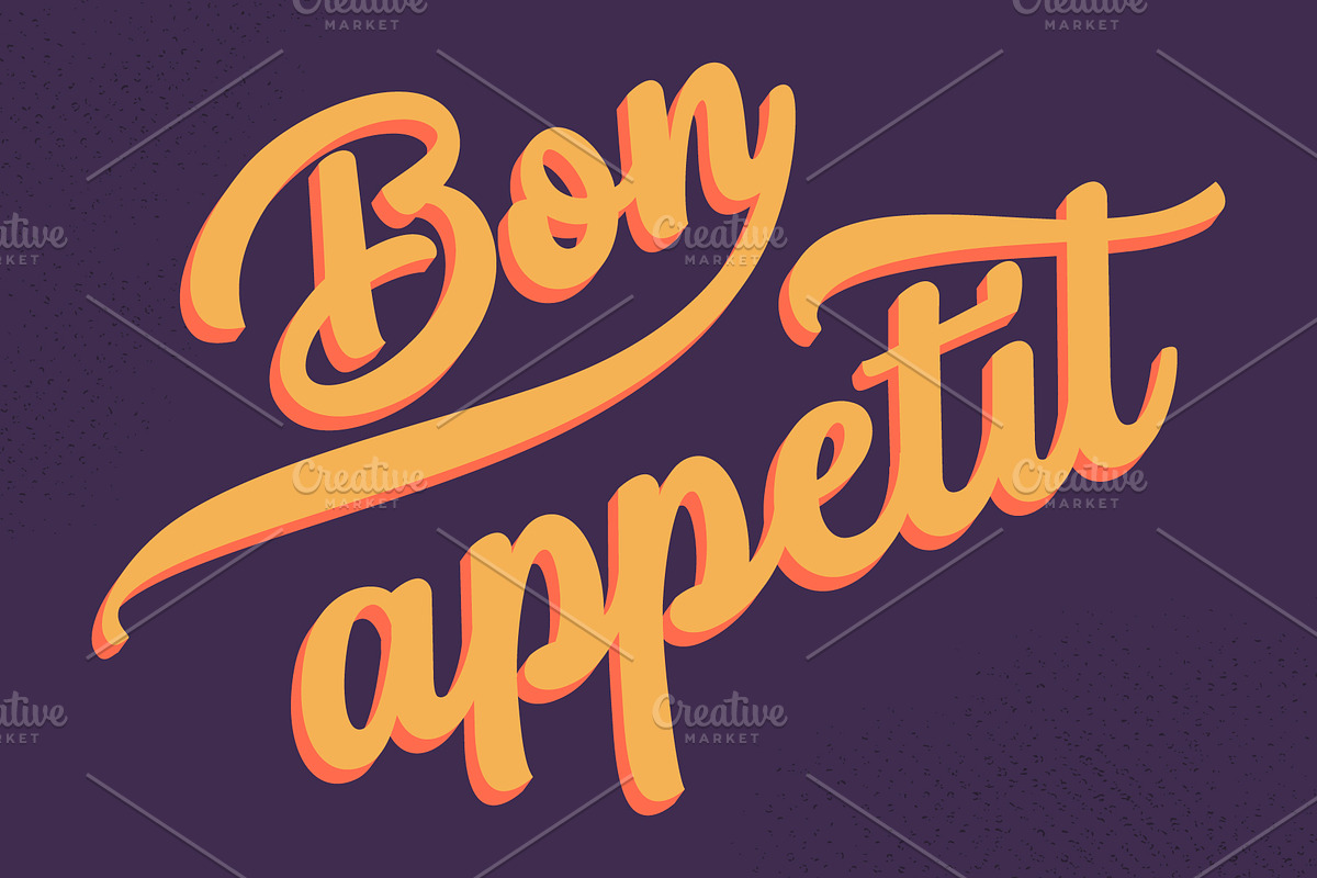 Bon Appetit typography, Tasty Vector in Illustrations - product preview 8