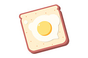 Breakfast toast, tasty fried egg
