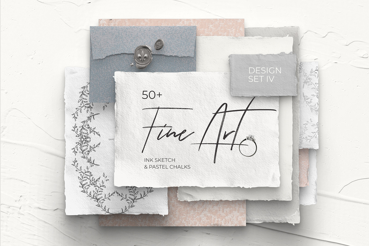 FINE ART IV modern design set pastel in Illustrations - product preview 8