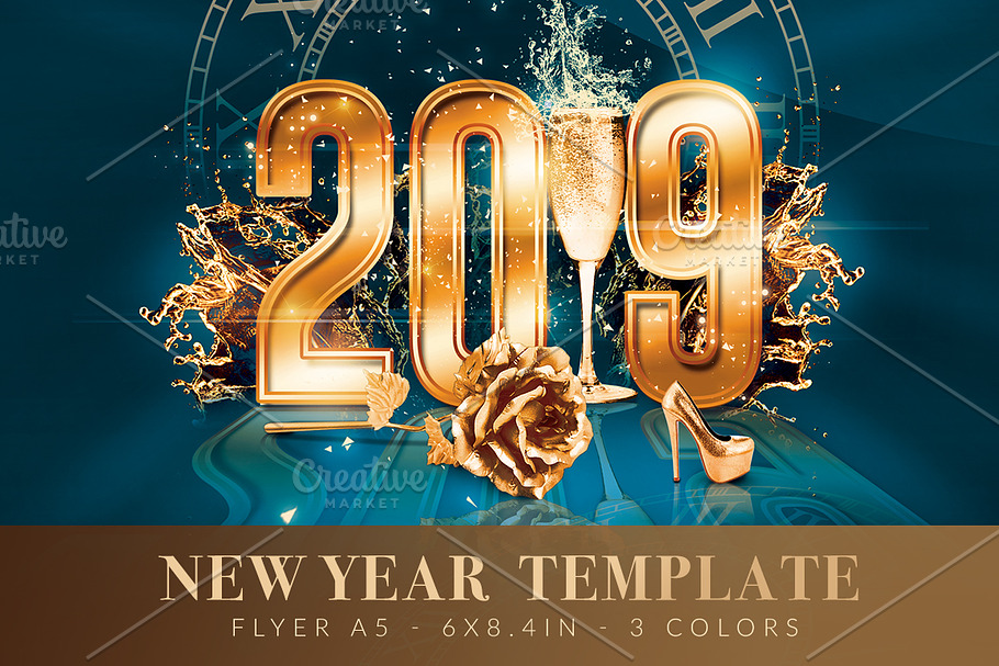 New Year Party Flyer in Flyer Templates - product preview 8