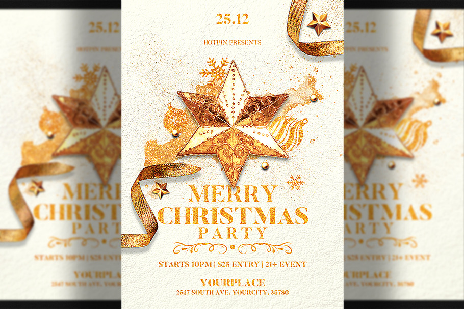 Christmas Invitation - Psd Flyer in Postcard Templates - product preview 8