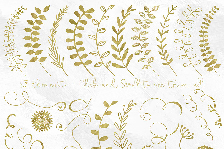 67 Gold Foil Elements in Illustrations - product preview 8