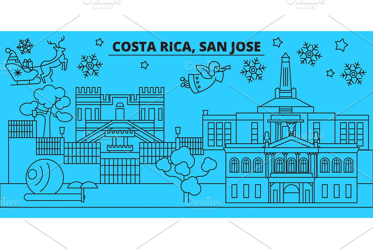 Costa Rica, San Jose winter holidays in Illustrations - product preview 8