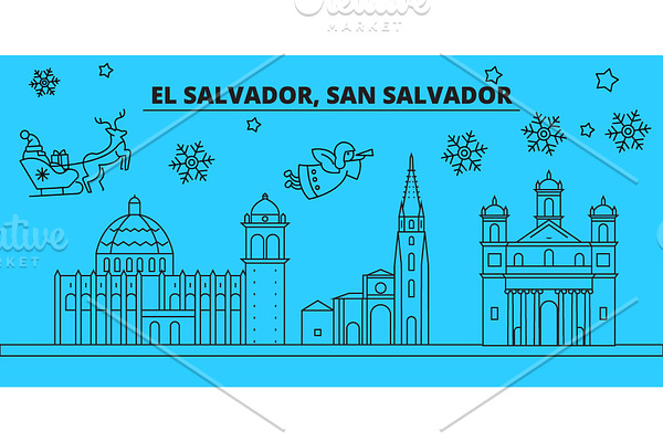 San Salvador winter holidays skyline