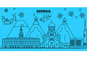 Georgia winter holidays skyline
