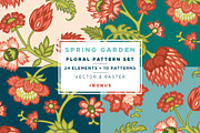 Spring Garden Floral Pattern Set