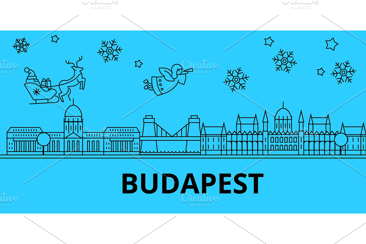 Hungary, Budapest winter holidays in Illustrations - product preview 8