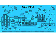 India, Goa winter holidays skyline