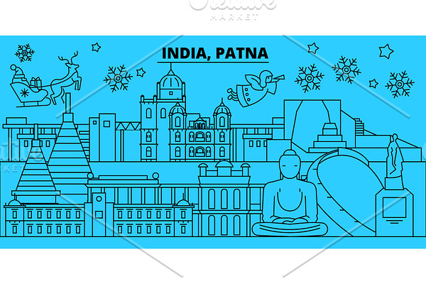 India, Patna winter holidays skyline