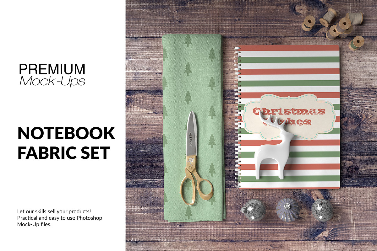 Christmas Notebook & Fabric Set in Product Mockups - product preview 8