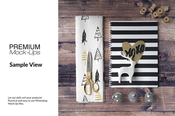 Christmas Notebook & Fabric Set in Product Mockups - product preview 3