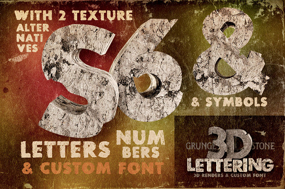 Stone - 3D Lettering + Font in Display Fonts - product preview 2