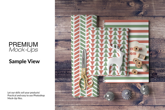 Christmas Notebook & Fabric Set in Product Mockups - product preview 5