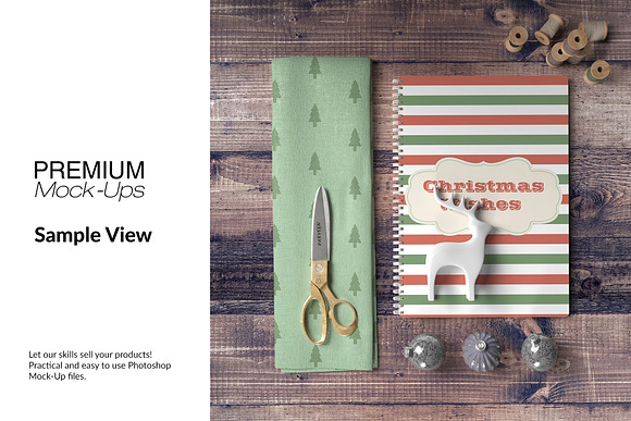 Christmas Notebook & Fabric Set in Product Mockups - product preview 6