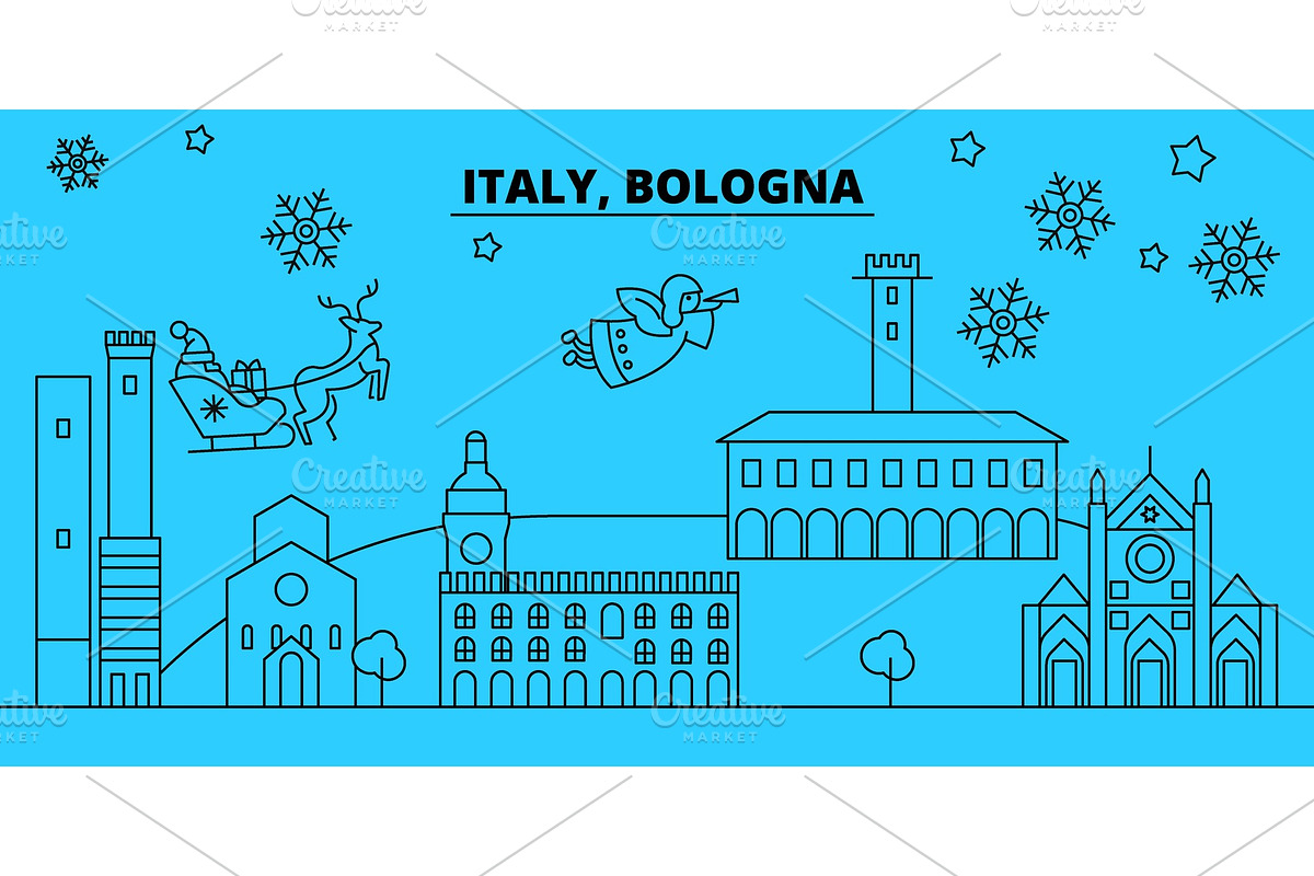 Italy, Bologna winter holidays in Illustrations - product preview 8
