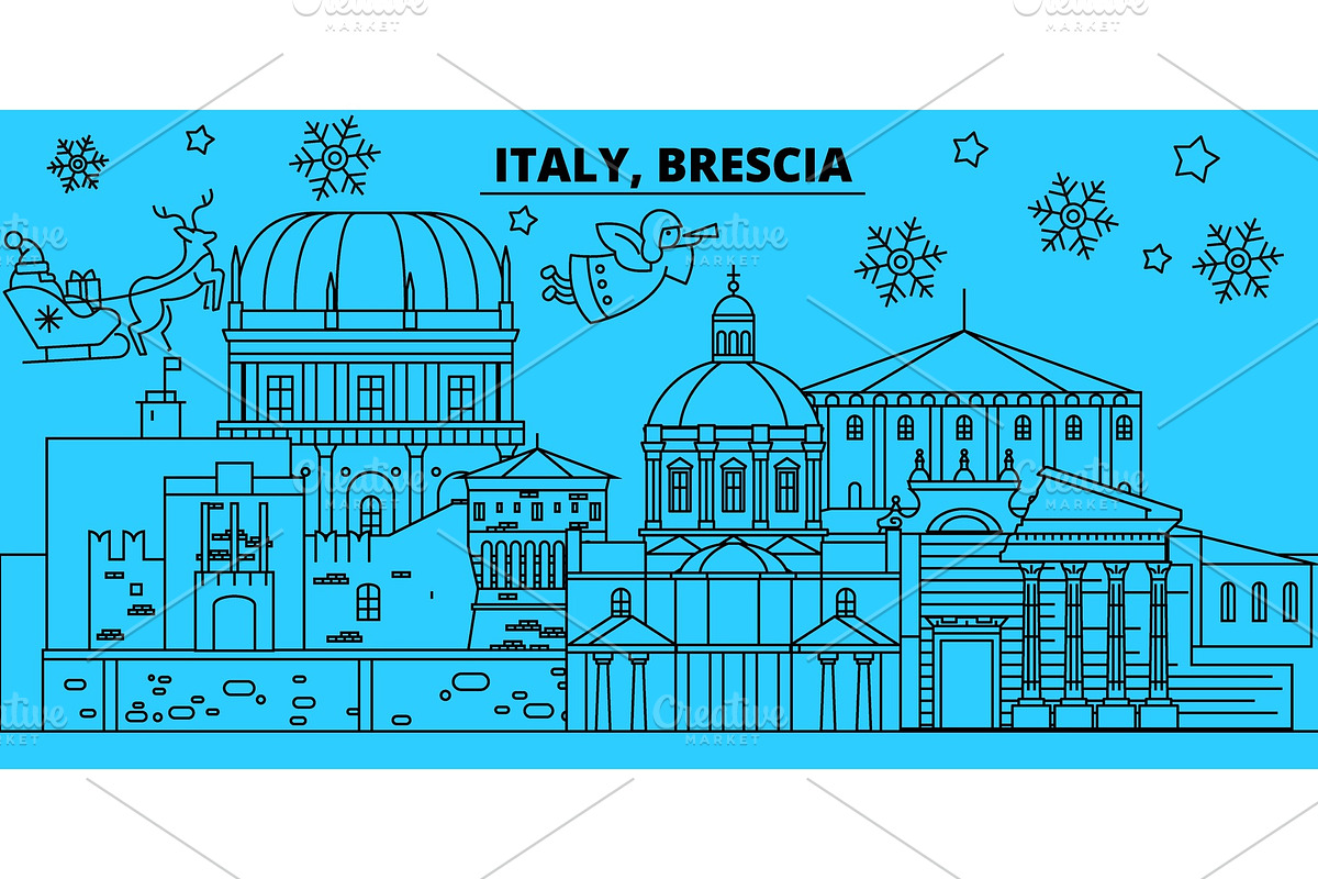 Italy, Brescia winter holidays in Illustrations - product preview 8