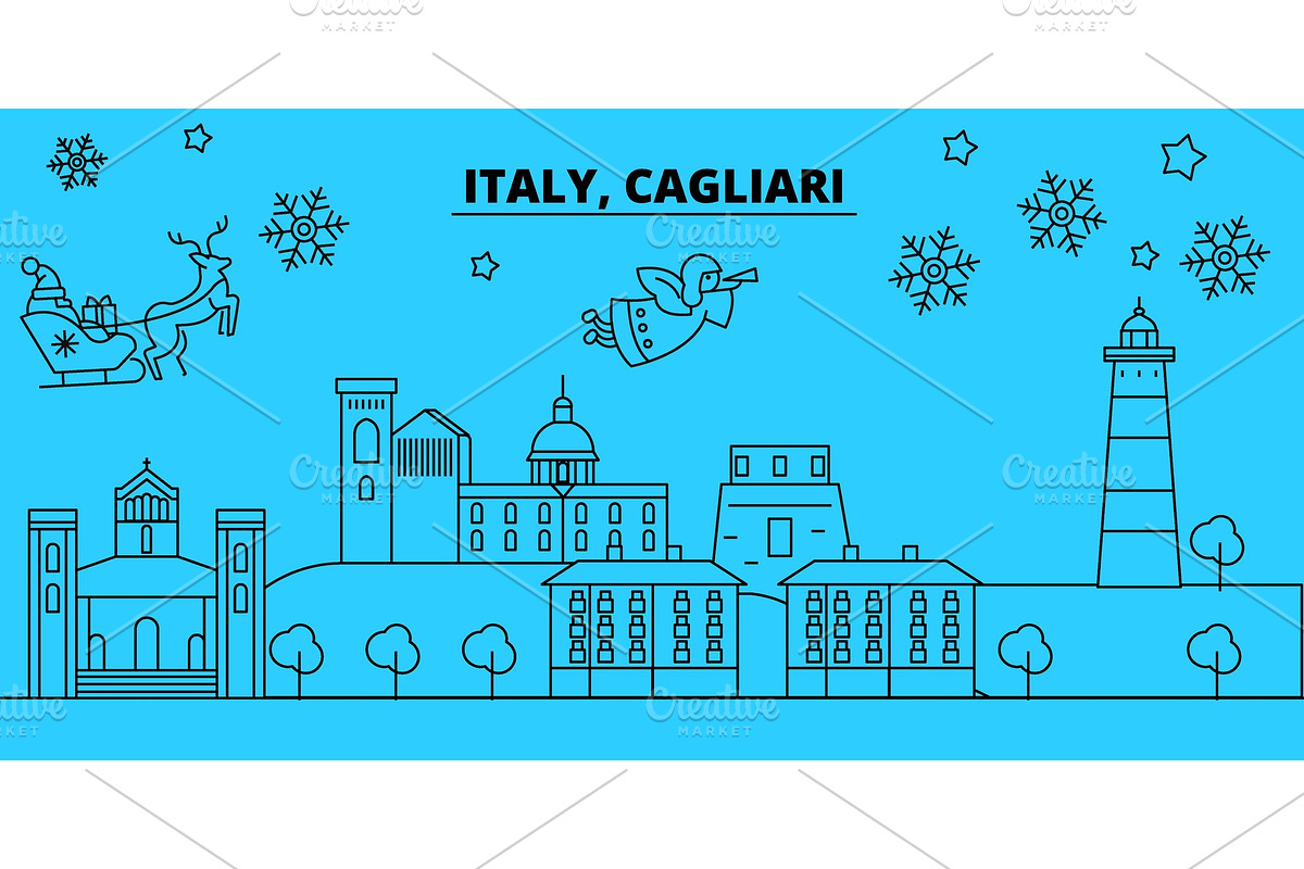 Italy, Cagliari winter holidays in Illustrations - product preview 8