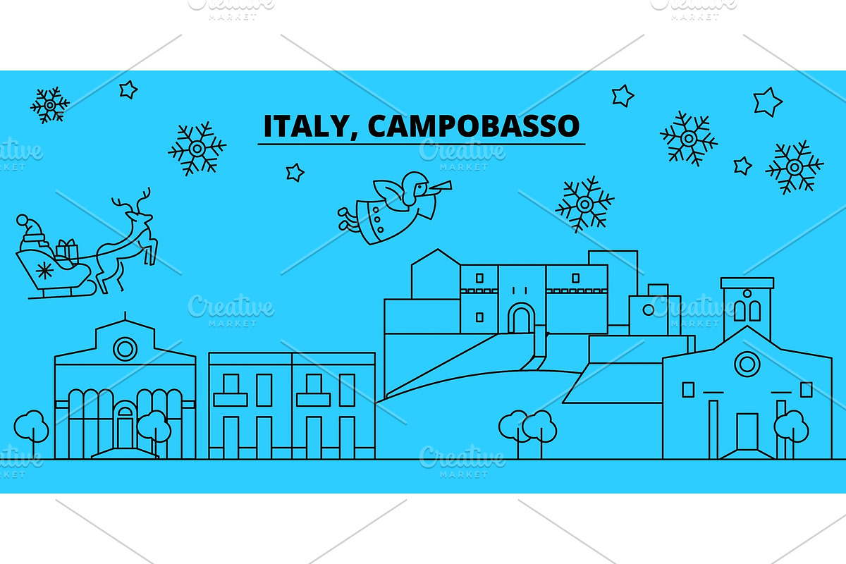 Italy, Campobasso winter holidays in Illustrations - product preview 8