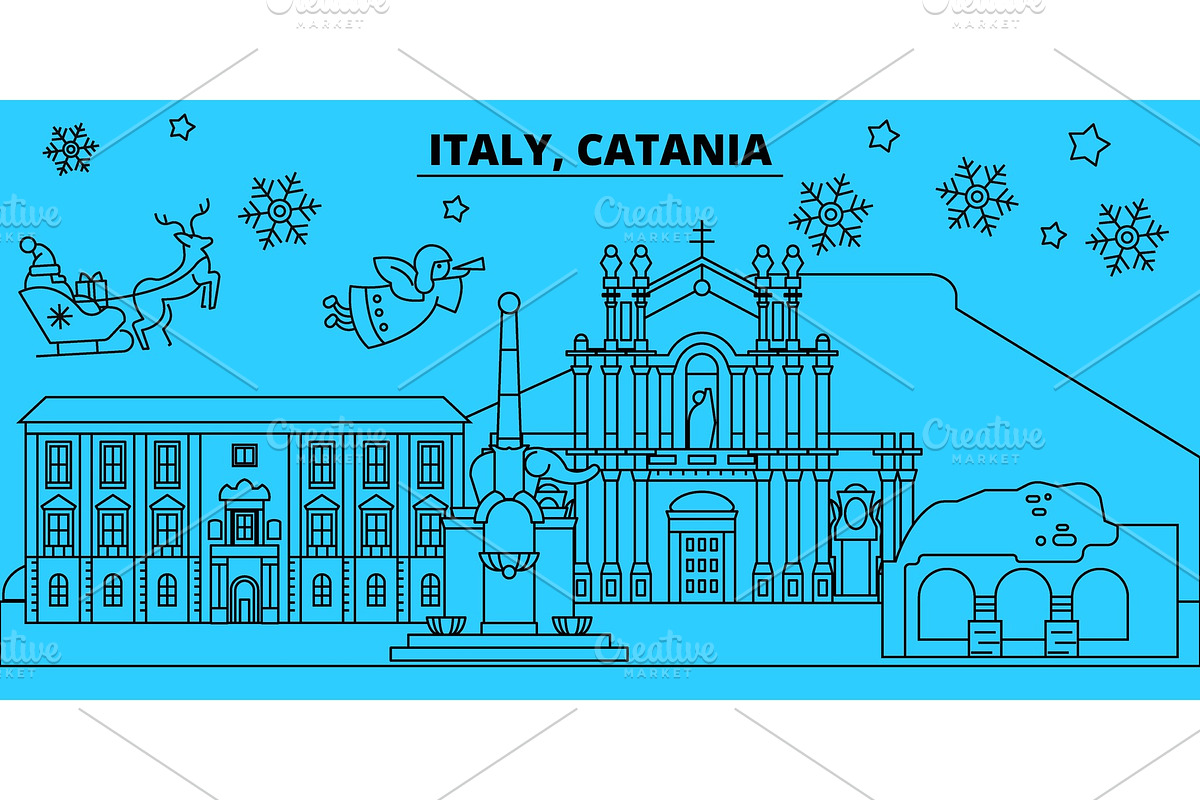 Italy, Catania winter holidays in Illustrations - product preview 8