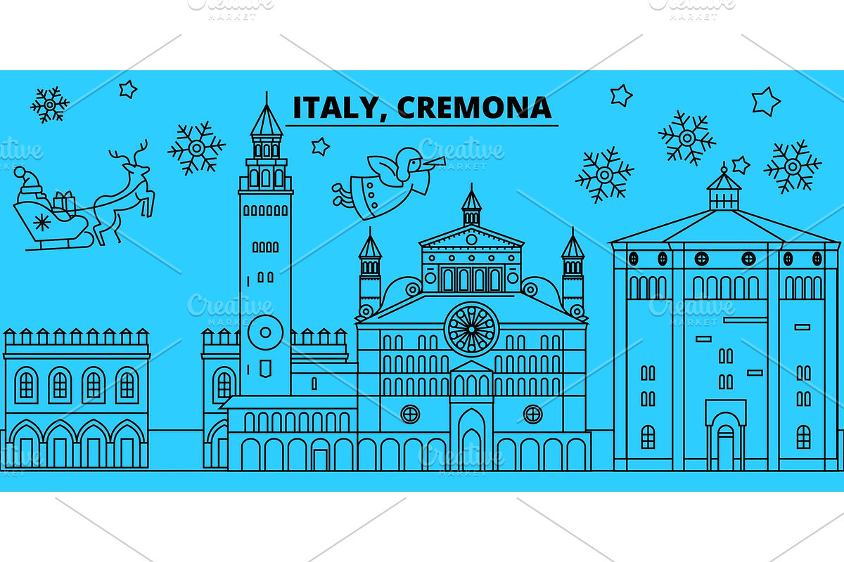 Italy, Cremona winter holidays in Illustrations - product preview 8