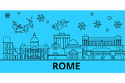 Italy, Rome winter holidays skyline