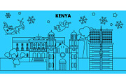 Kenya winter holidays skyline. Merry