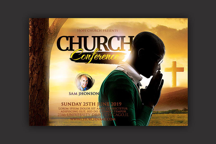 Church Conference Flyer in Flyer Templates - product preview 8
