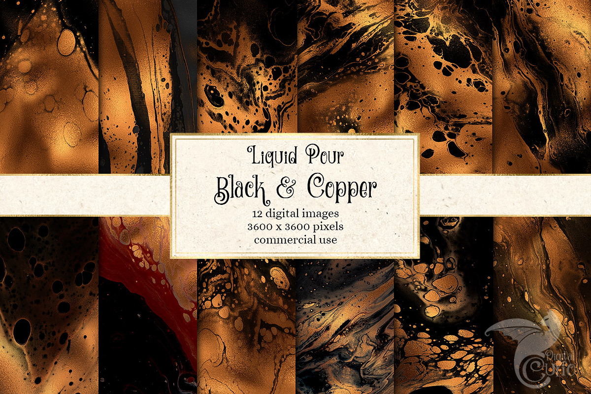 Liquid Pour Black and Copper in Textures - product preview 8